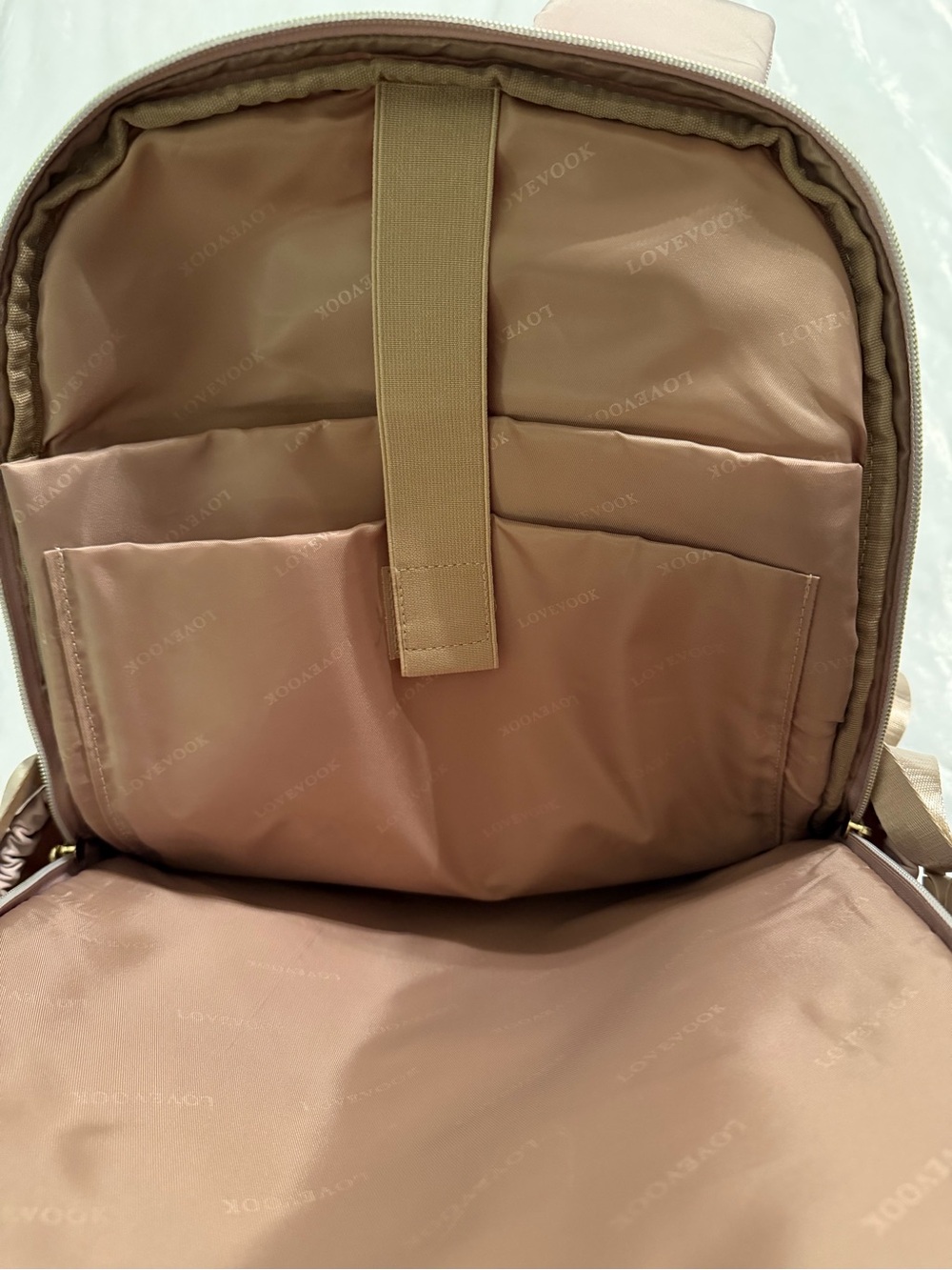 Loucci Beige Quilted Front Backpack for Women - Picture 15 of 16